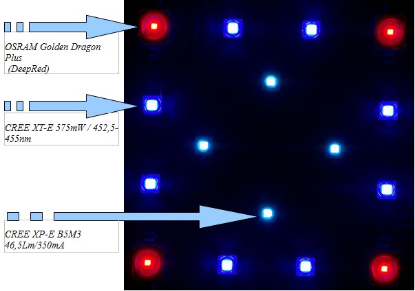Verwendung unterschiedlicher LEDs