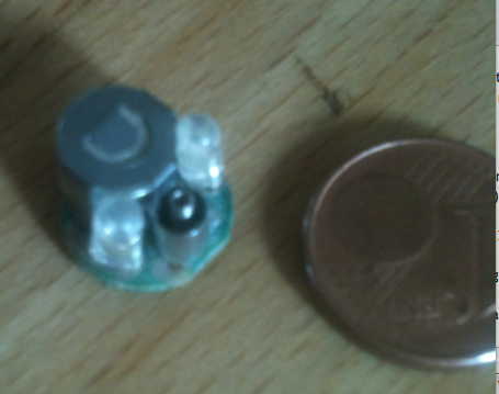 Fertigbauteil mit 2 LED - aus Spielzeug  (mit 3 Knopfzellen Stack)