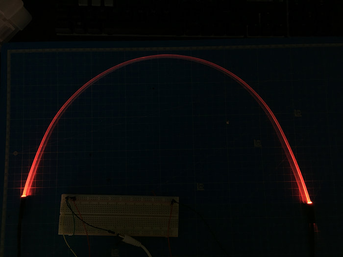 Testaufbau / Helligkeit (schwer mit der Kamera wiederzugeben)